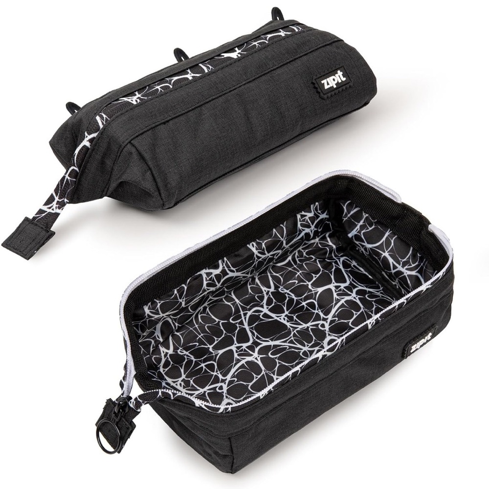 NWT. Zip it brand Large capacity, wide opening, zippered Pencil pouch - Black